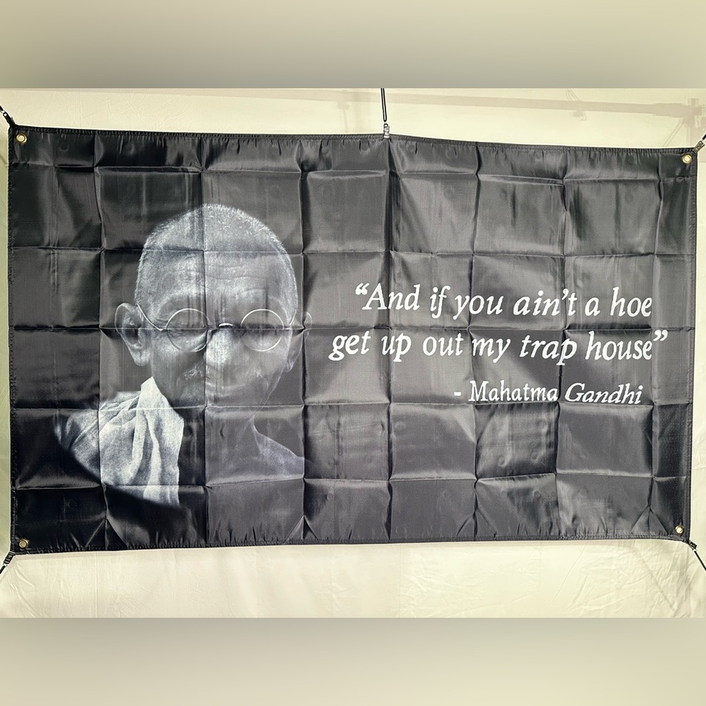 Funny Gandhi Festival Totem Flag 5x3Ft